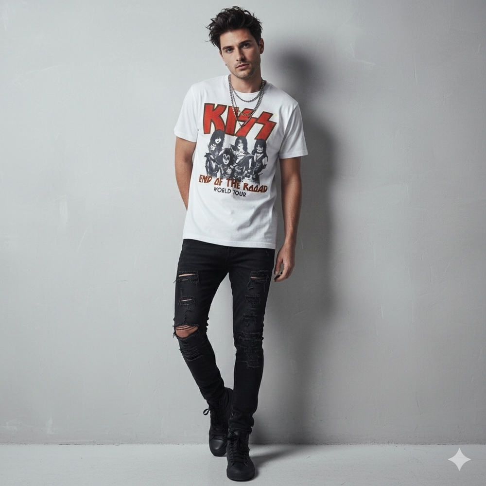 KISS End of the Road World Tour 2019 Concert Graphic Tee M